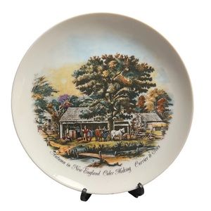2/$15 Currier & Ives Autumn in New England Cider Making Collector Plate 6 3/4"